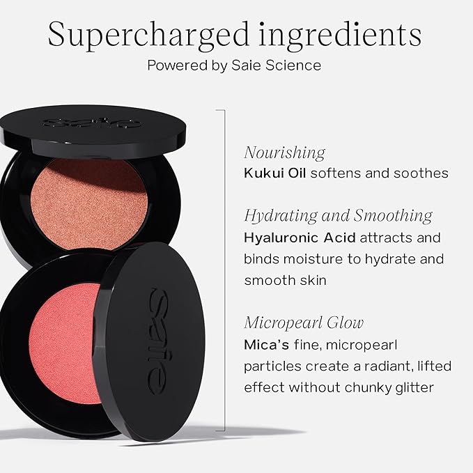 Saie Glow Sculpt Multi-Use Highlighter + Cream Blush Refill - Lightweight with Hyaluronic Acid + Micropearl for Radiant, Glowing Skin - Peachglow (.02 oz)