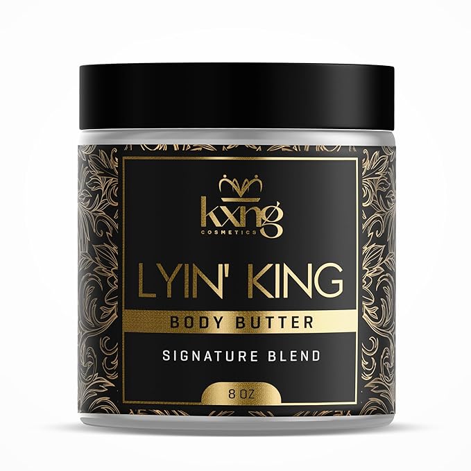 KXNG Cosmetics, Body Butter, Organic Skin Care for Men and Women, Body Moisturizer Lotions and Creams, Raw Shea Butter, Cocoa Butter, Mango, Coconut Oil, Hand, Foot, All Skin Types (Lyin' King XL)