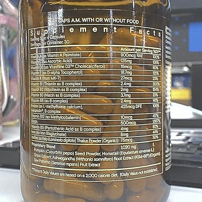 Moon Juice - SuperHair - Bottle (120 Capsules) - Hair Growth Vitamins - Multivitamins & Organic Ashwagandha - Reusable Glass Bottle - 3rd Party Tested - 100% Traceable - Vegan, Gluten Free, Non GMO