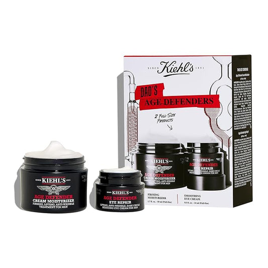 Kiehl's Dad's Age Defenders Skincare Gift Set – 2-Piece Full Size Skincare Set for Men with Firming & Lifting Anti-Aging Moisturizer and Eye Cream for Men, Minimizes Look of Fine Lines and Wrinkles