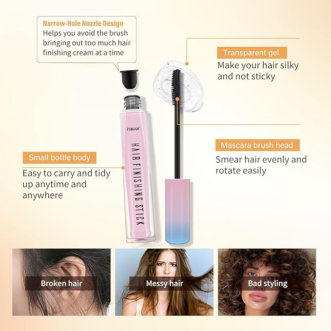 7Pcs Hair Wax Set for Non-Greasy Styling - Includes Wax Sticks, Finishing Sticks, Styling Combs, and Elastic Bands