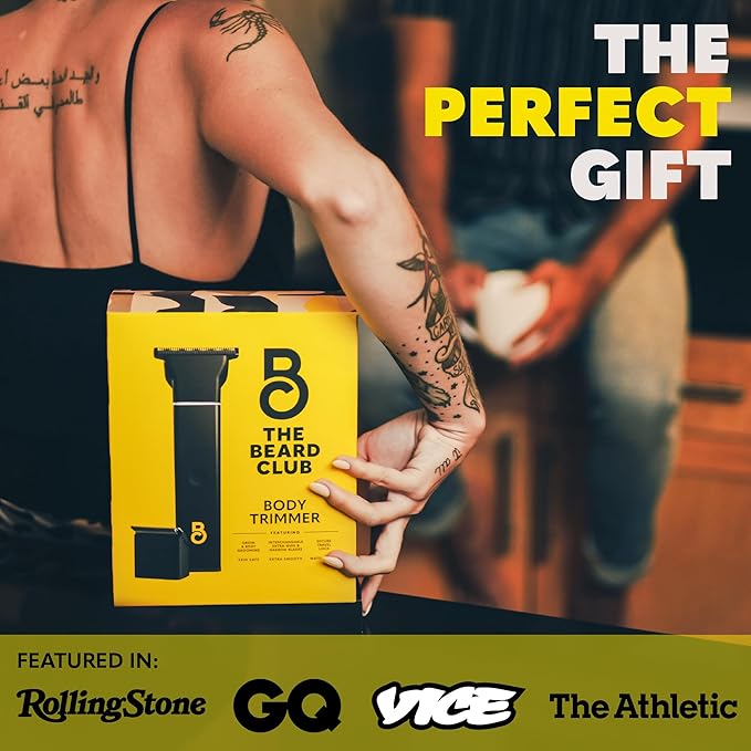 The Beard Club Manscape Body Hair Trimmer for Men, Pubic Hair Trimmer for Men & Ball Trimmer - Mens Body Shaver, Ceramic Blade Ball Shaver - Rechargeable, Electric, Waterproof Wet or Dry Clippers