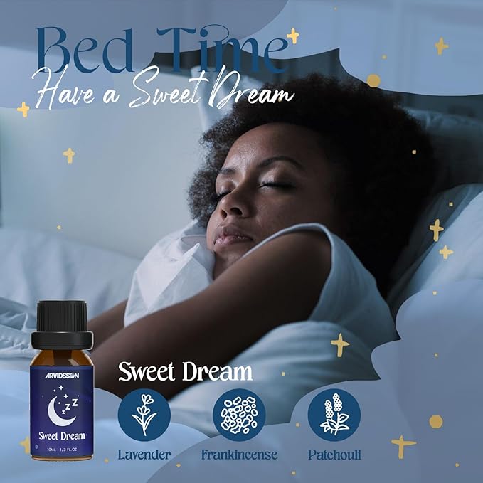 Essential Oil Blends Set, ARVIDSSON Natural Essential Oils for Diffusers, Well-Being Gift Set - Sweet Dreams, Happy, Unwind and More, Aromatherapy Diffuser Oils for Home