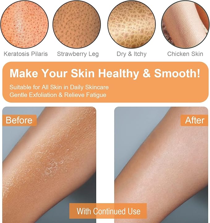 Exfoliating Gloves 2 Pcs, Exfoliating Body Scrubber for Bath Shower Exfoliation, Body Scrub Exfoliator Loofah Sponge for Dead Skin Remover, Korean Exfoliating Mitt (Green)