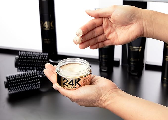Sally Hershberger 24K Hair Texturizing Paste for Men & Women - Premium High Shine Pomade - All Day Hold - Hydrating & Volumizing - For Styling & Finish with Golden Pearl, Mica - All Hair Types - 1.7oz