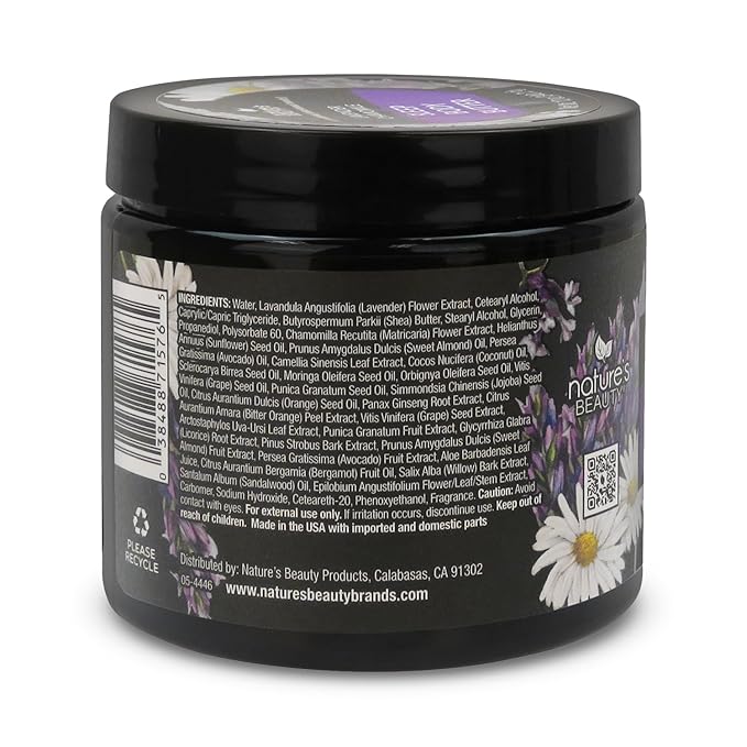 Nature's Beauty Lavender Chamomile Sleep Body Butter Multi-Pack - Sleep Well Luxury Rich Moisturizer, Relax + Calm Your Skin, Made w/Shea Butter, Jojoba + Moringa Seed Oils, 12 oz (2 Pack)