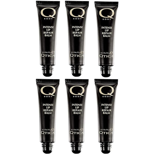 Qtica Intense Lip Repair Balm - Set of 6 by QTICA Beeswax Smooth Creamy Texture Restorative Lip Gel for Dry, Chapped Lips Instant Hydration, Softness