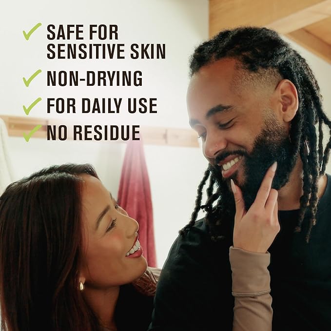 Every Man Jack Unscented Beard + Face Wash - Fragrance Free for Sensitive Skin - Naturally Cleanse and Condition Your Beard and Skin - 6.7-ounce (2 pack)