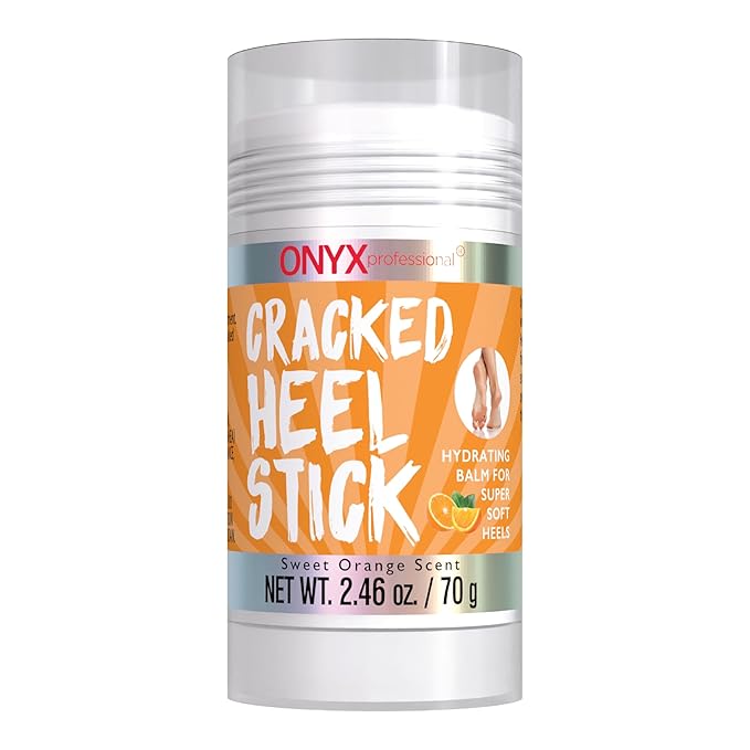 Onyx Professional Cracked Heel Repair Balm Stick, Orange Scent, 1 Pack - Dry Heels Dry Cracked Feet Treatment, Moisturizing Heel Balm Rolls On, No Mess Like Foot Cream or Foot Lotion