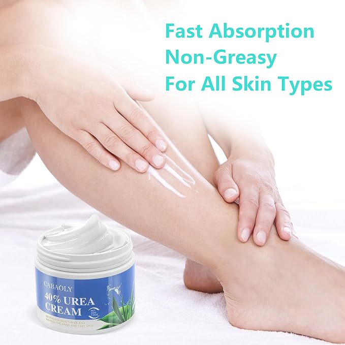 2 Packs Urea Cream 40 Percent for Feet Maximum Strength, Urea Foot and Hand Cream with Powerful Hydration for Dry Skin, Cracked Heels, Deeply Moisturizing for All Skin Types 7.05oz