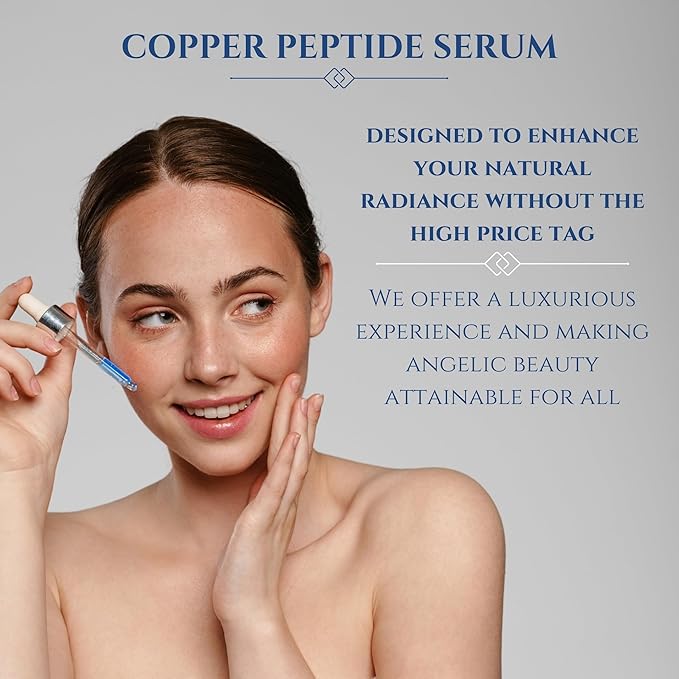 Copper Peptides Serum for Face, 2% Copper Peptide with 4% Epidermal Growth Factor (EGF Serum), Niacinamide, Ceramides, Squalane & Hyaluronic Acid, Multi Peptide, Collagen Peptide Complex, 1 fl oz