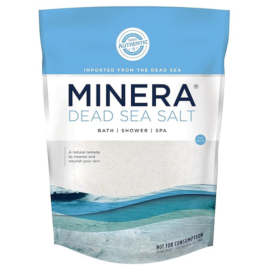 Minera Fine Grain Dead Sea Salt for Bath & Foot Soaks – 5 lbs, Fast-Dissolving, 100% Pure and Natural, Unscented, Skin-Softening Sea Salt