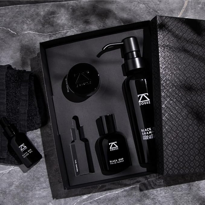 Black Oud Beard Care Kit - Non-Greasy, Premium Balm with Shea Butter | Ultimate Softener and Conditioner for Men, 50mL