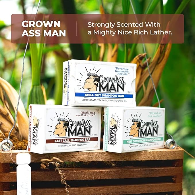 Solid Shampoo Bar Rich Lather 3 in 1: Hair, Beard & Body Wash - Plastic Free & Eco-Friendly, Natural & Organic Clean for All Hair Types, 4oz Bar (Last Call, Single)