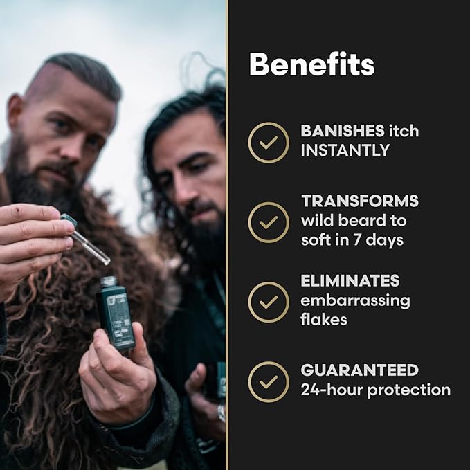 The Beard Struggle Tonic + Elixir Beard Oil Bundle - Gold Collection - Grooming Beard Oil - Softens, Moisturizers, and Strengthens Beard Growth - Pack of 2, Valhalla's Gates