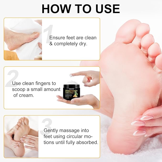 Frankincense Foot Cream 5.29oz, Frankincense Balm for Skin, Feet and Body Care, Deep Moisturizing and Soothing Skin with Pure Essential Oils for Dry, Cracked Heels