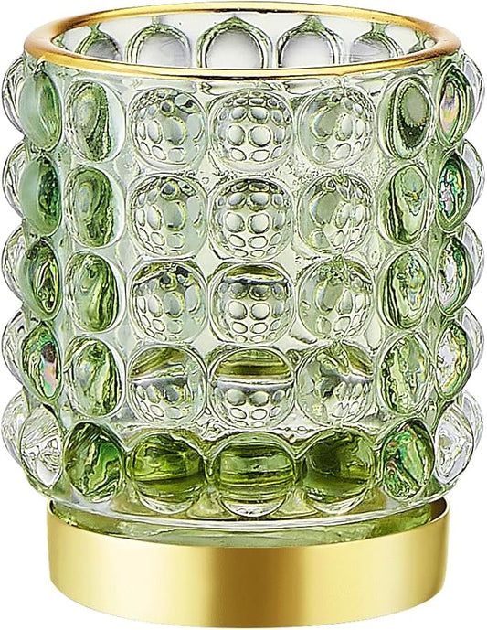 Makeup Brush Holder Organizer,Toothbrush Holders,Desk Pen Pencil Holder,Multifunctional Vintage Glass Brush Cup(A38-5-US/Green/S)