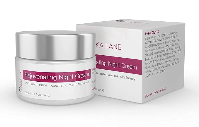 Manuka Lane Night Cream with Retinol, Manuka Honey, and Peptides Real Glowing Results for Youthful, Healthy Skin