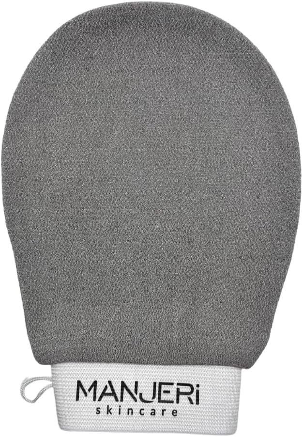 Kessa Natural Exfoliating Mitt (Single Pack) – Body Scrub Glove for Bath, Shower & Hammam Spa – Deep Exfoliation Scrubber, Dead Skin Remover, Improves Circulation, Grey