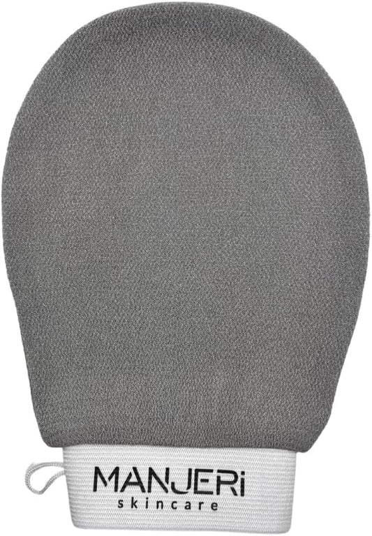 Kessa Natural Exfoliating Mitt (Single Pack) – Body Scrub Glove for Bath, Shower & Hammam Spa – Deep Exfoliation Scrubber, Dead Skin Remover, Improves Circulation, Grey
