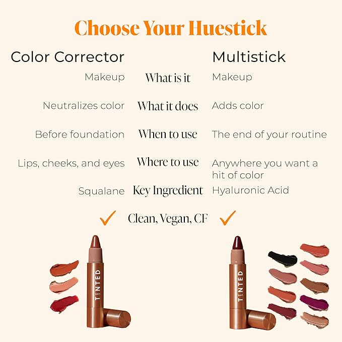 Live Tinted Huestick Multistick: Eye, Lip, & Cheek All In One Makeup stick with Hyaluronic Acid, Squalane, Twistable Crayon Design, Vegan Formula, Made for a Creamy Blendable Feel, True 3g / 0.1oz
