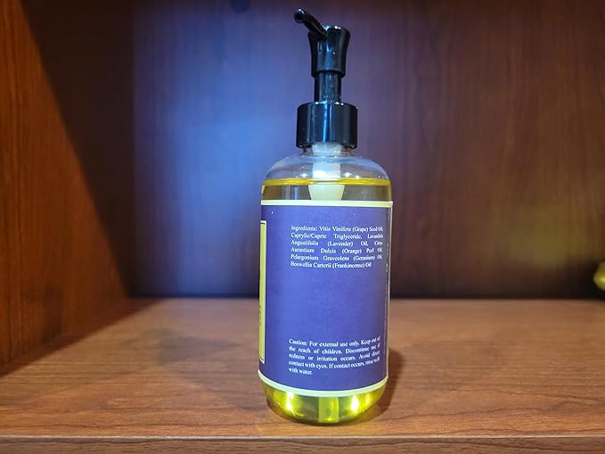 Essentially KateS Lavender Massage Oil 8 Fl Oz - Relaxation and Soothing (Lavender) - Expertly Delivers a Well Balanced, Efficacious Formula.