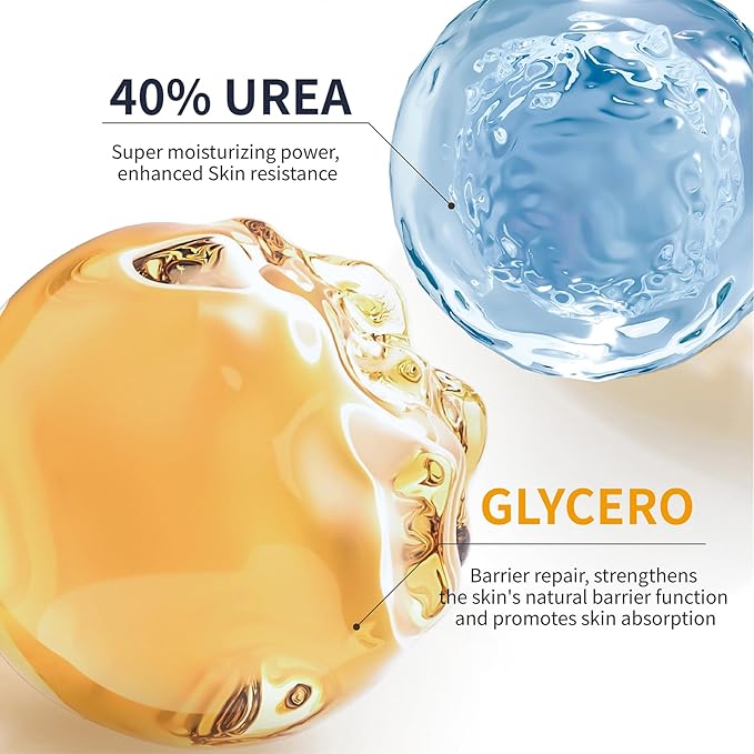 2 Packs Urea Cream 40 Percent for Feet Maximum Strength, Urea Foot and Hand Cream with Powerful Hydration for Dry Skin, Cracked Heels, Deeply Moisturizing for All Skin Types 7.05oz