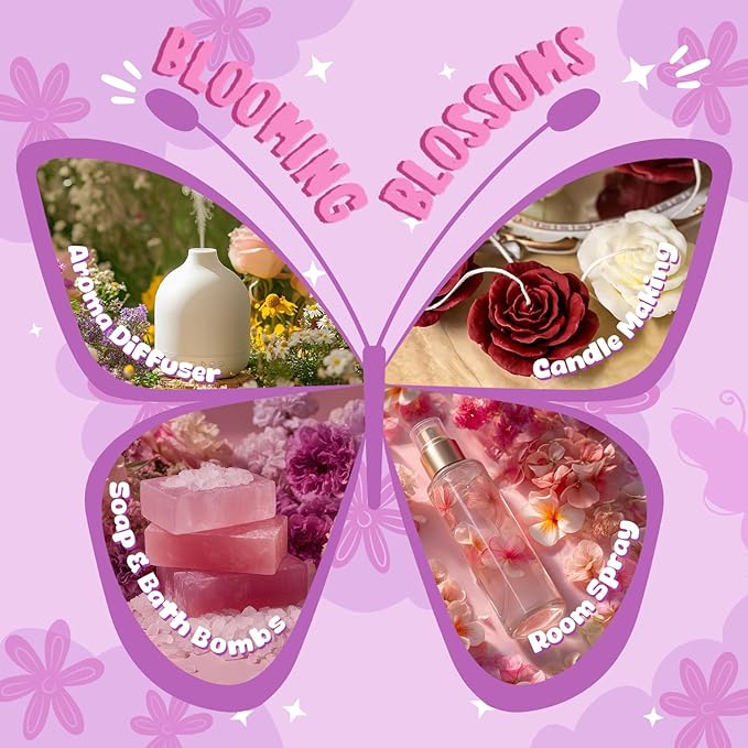 Floral Essential Oils Set, ARVIDSSON Natural Flower Fragrance Oil Gift for Women - Lavender, Jasmine, Cherry Blossom, Gardenia, White Tea, Rose Essential Oil for Diffuser & Candle Making