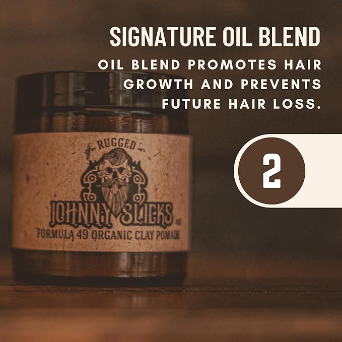 Formula 49 Clay All Organic Pomade | Firm Hold & Matte Finish (Promotes Healthy Hair Growth, Helps Hydrate Dry Skin), (2 ounce, Original)