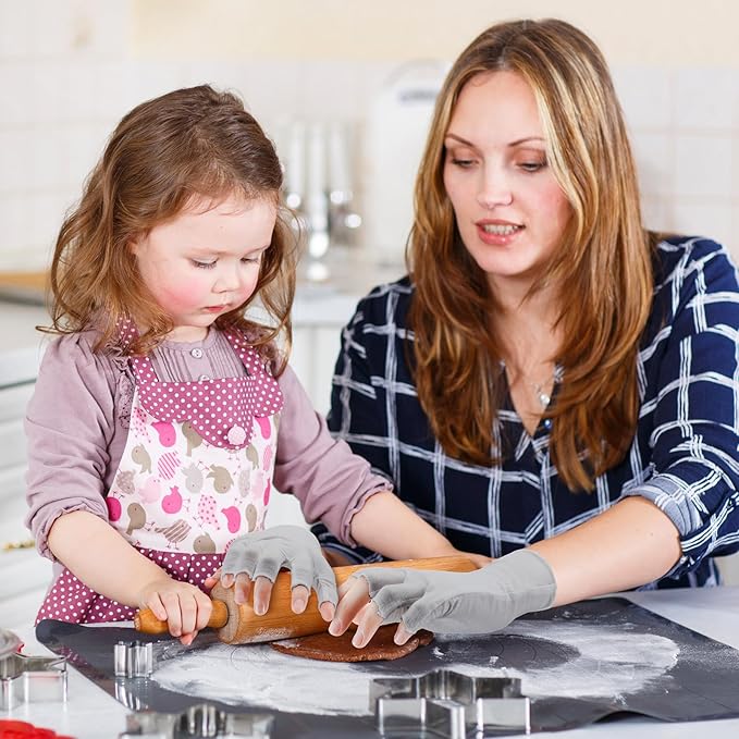 Geyoga 6 Pairs Fingerless Moisturizing Gloves Eczema Cotton Gloves for Adults Half Finger Touchscreen Lotion Overnight Dry Hands for Women Sleeping (Classical,Grey)