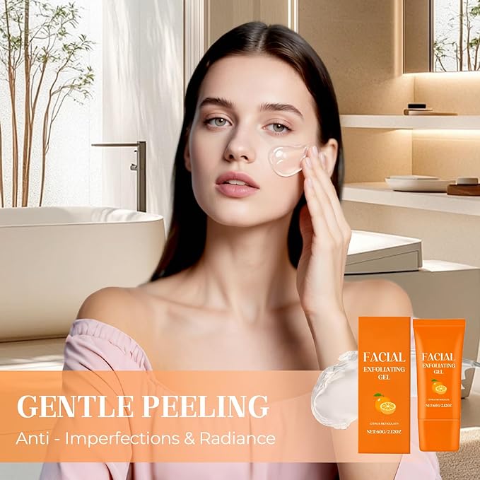 Facial Exfoliating Gel, 2025 New Orange Exfoliating Gel Scrub for Face and Body, Orange Peeling Glue Remove Blackheads & Moisturize Skin for All Types Skin (A-1Pcs, One Size)
