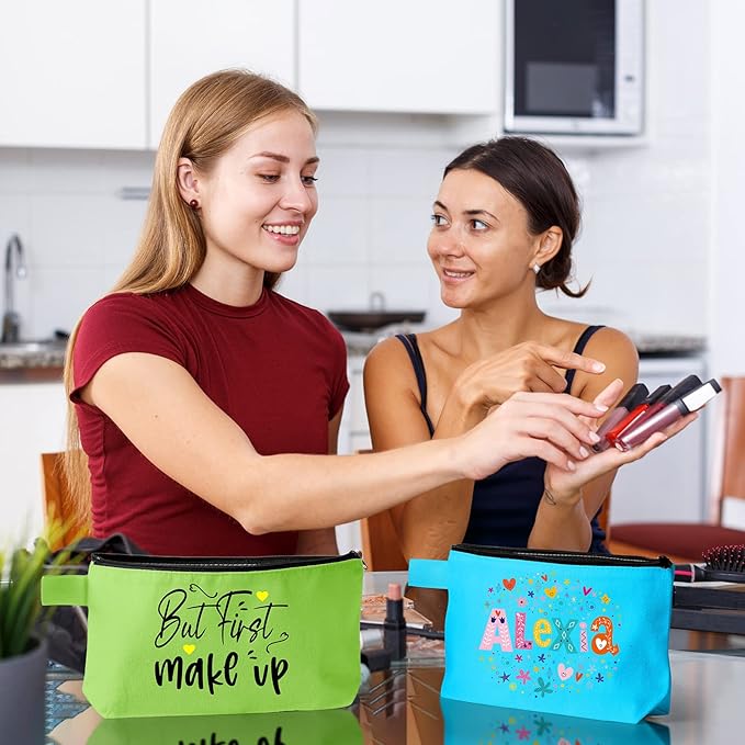 Reginary 60 Pieces Canvas Makeup Bags Bulk Cute Travel Cosmetic Pouch Multipurpose Blank Small Toiletry Bag DIY with Zipper for Women Teens Operation Christmas Gifts Items, 15 Colors(7.5 x 5 x 2 Inch)