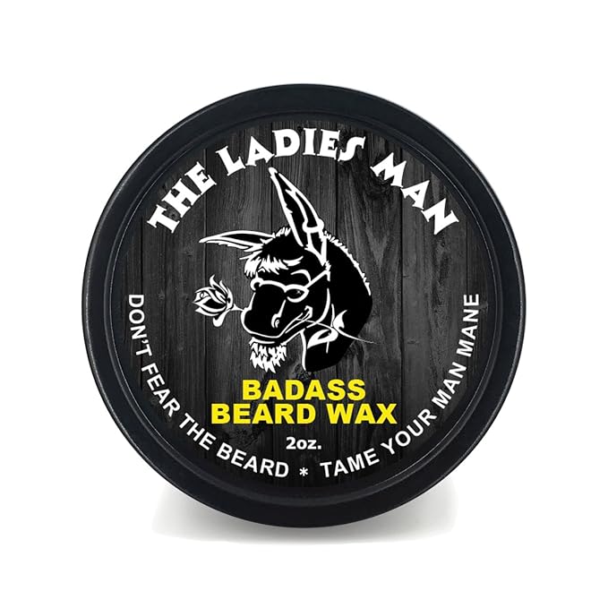 Badass Beard Care Beard Wax For Men - The Ladies Man, 2 oz - Softens Beard Hair, Leaves Your Beard Looking and Feeling More Dense