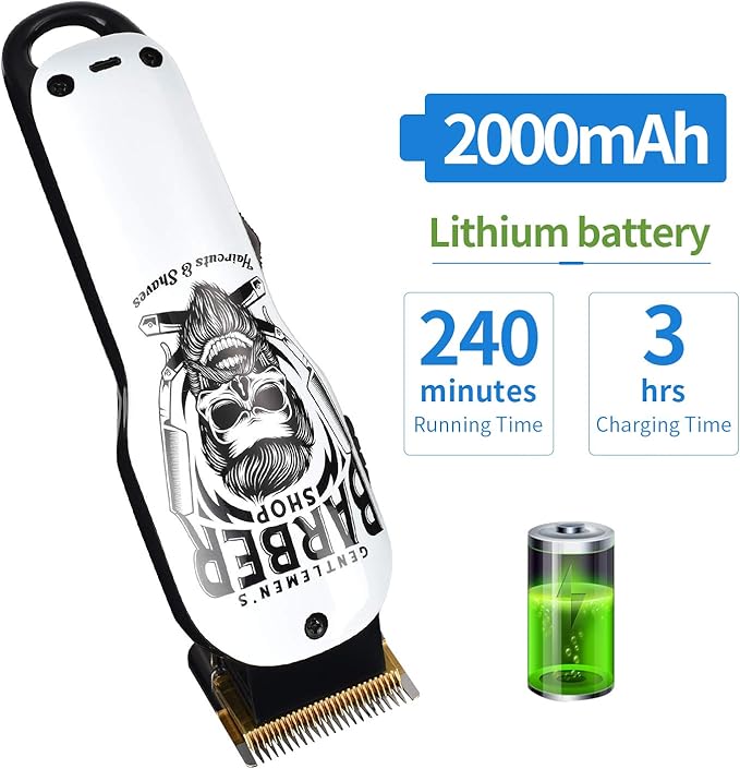 BESTBOMG® Updated Professional Hair Clippers Cordless Hair Haircut Kit Rechargeable 2000mAh Hair Beard Trimmer Haircut Grooming Kit with 6 Guide Combs & for Men/Father/Husband/Boyfriend