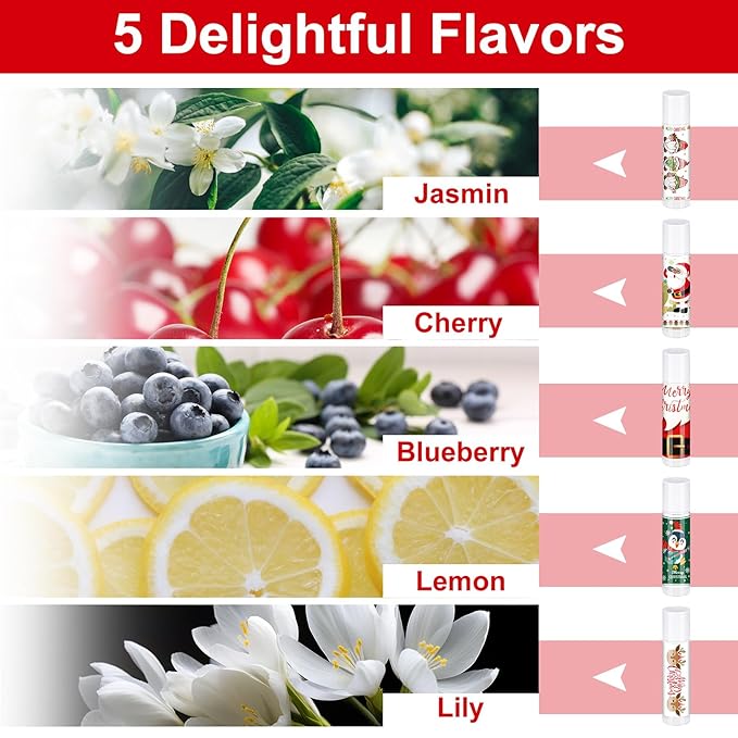 50 Pcs Pink Princess Lip Balm Bulk Pink Girl Lip Care Products Pink Girl Birthday Party Supplies Princess Party Gifts for Kids Women Bachelorette Party Bridal Baby Shower(Classic Christmas Styles)