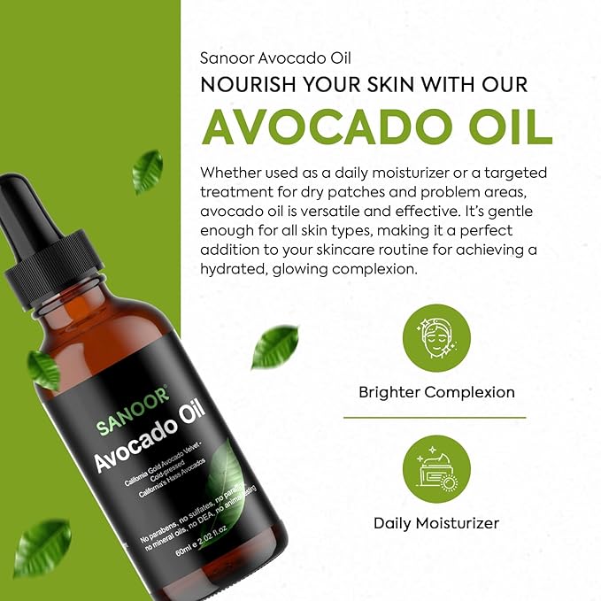 California Gold Avocado Oil - 100% Pure & Cold-Pressed - Premium Grade for Hair & Skin with Nutrient-Rich Hair Butter - 2.02oz (60ml)