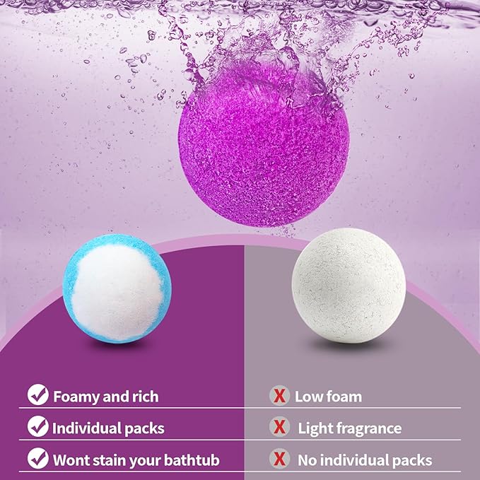 Bath Bombs Birthday Gift for Women Mom Her Daughter Wife Set, 24-Pack Aromatherapy Bubble Bath, Handmade Natural & Organic, Spa Relaxing Birthday Gifts for Men, Amazing Present for Kids