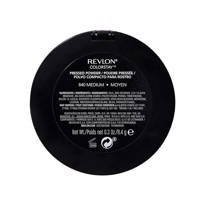 Revlon ColorStay Pressed Powder Face Makeup, Longwearing, Fragrance-Free, Noncomedogenic, 840 Medium, 0.3 oz