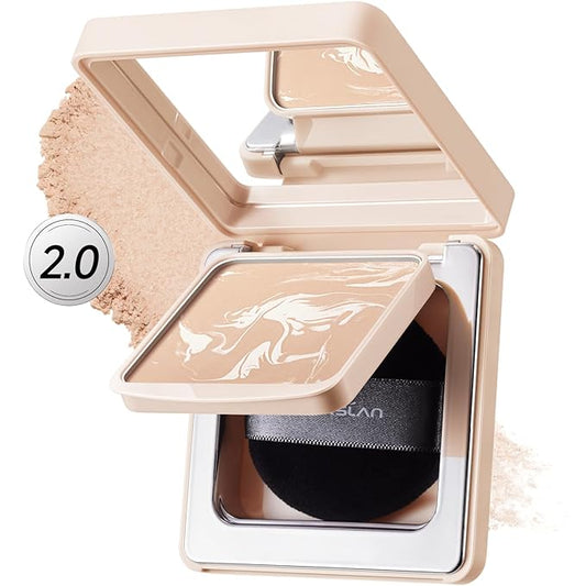 2.0 Black Magnet Soft Focus Powder, Waterproof Translucent Pressed Setting Powder, 24H Longlasting Talc-Free Face Powder, Oil Control Compact Makeup,04 Warm Ivory For Dry&Com Skin, 0.28Oz