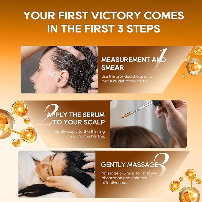 Women‘s Hair Growth Serum Oil, 100% Veganic Natural Herbal Extracts, Root Revive Visibly Thickening Fuller Hair, Follicle Stimulator Scalp Serum for Hair Loss/Shedding,Thin, Dry & Damaged Treatment