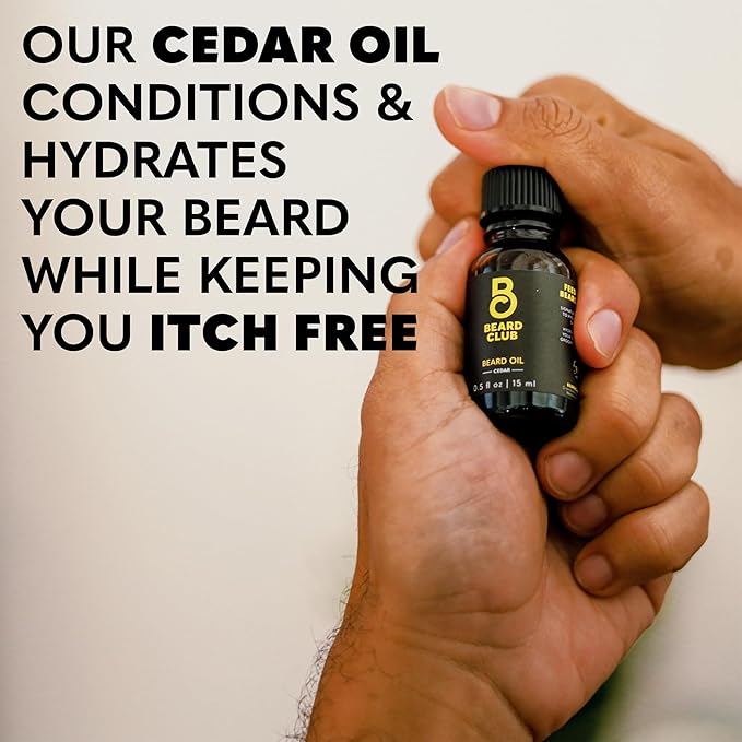 The Beard Club Beard Care Kit & Mens Grooming Kit - Essentials for a Healthier Looking, Stylish Facial Hair - Straight Edge Razor, Shampoo, Cedar Balm & Oil, and Boar Bristle Brush