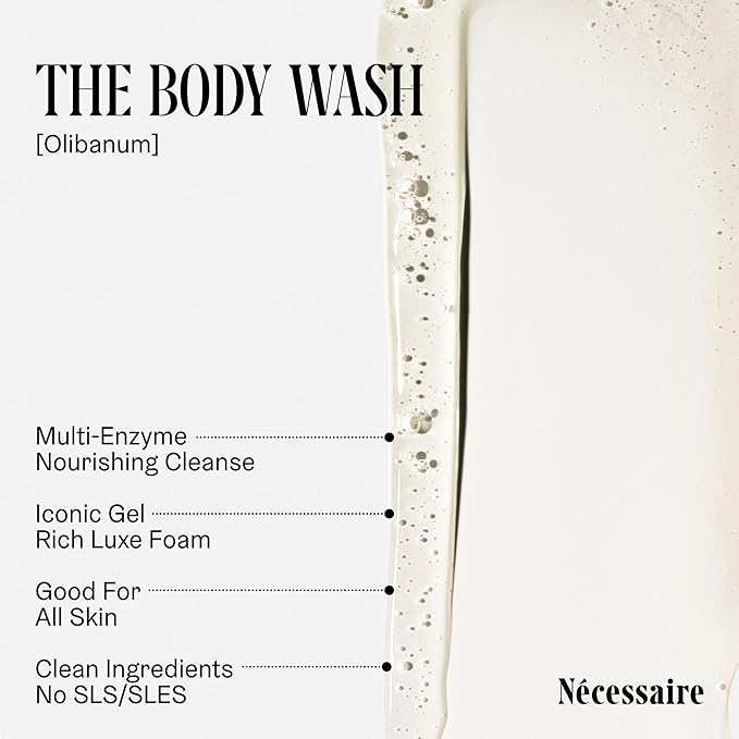Nécessaire Body Essentials Set – Travel-Size Body Wash, Body Lotion + Deodorant | For Women + Men | Dermatologist-Tested. Hypoallergenic | Aluminum-Free Deodorant (2.5 Ounce (Pack of 1), Olibanum)
