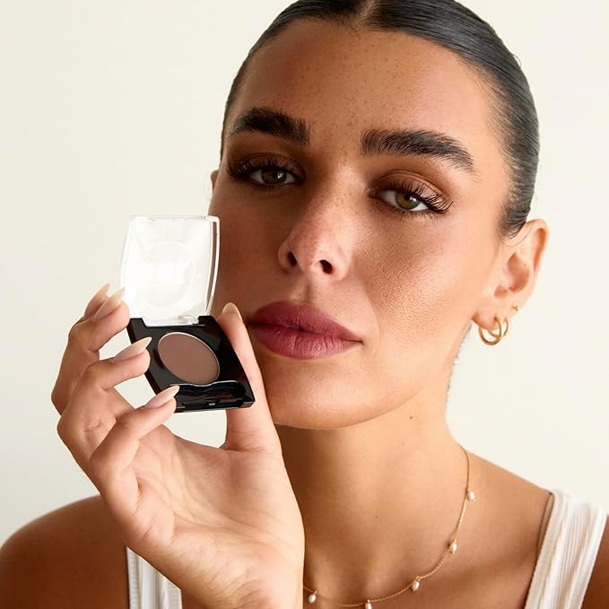 Palladio Brow Powder for Eyebrows, Soft and Natural Eyebrow Powder with Jojoba Oil & Shea Butter, Helps Enhance & Define Brows, Compact Size for Purse or Travel, Includes Applicator Brush, Soft Brown