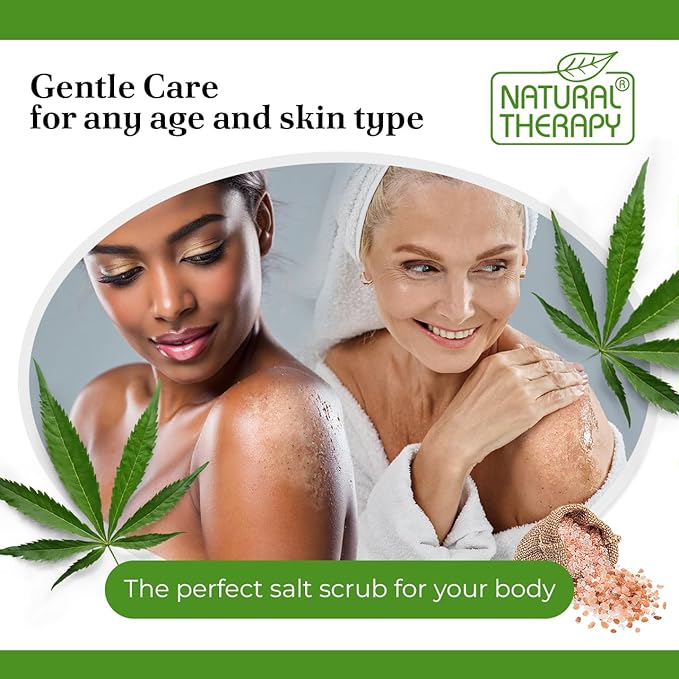 Natural Therapy Hemp & Himalayan Salt Scrub – Exfoliating Body Scrub for Women – Moisturizing and Nourishing Skin – with Pure Oils and Dead Sea Minerals (23.28 Oz)