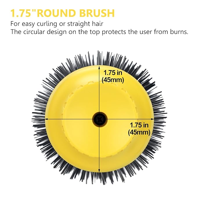 Hair Dryer Brush, Aima Beauty 4-in-1 Upgrade Hot Air Straightener Curler Function for Women, Hair Styling Tools, Yellow-Round