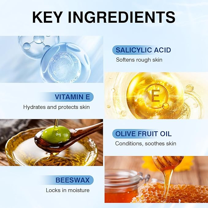 Foot Cream Stick for Dry Cracked Heels,Moisturizing Balm with Salicylic Acid & Olive Oil,Roll-On Repair Treatment for Rough Feet, Hands & Elbows,No Mess Foot Lotion Alternative,1.05 oz,1 pack