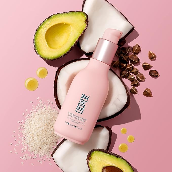 Coco & Eve Hydrating & Detangling Leave-In Conditioner. Coconut, Avocado Oil, Vitamin A & E to Nourish, De-frizz, Detangle, Minimise Breakage & Split Ends. (5.07 fl oz)