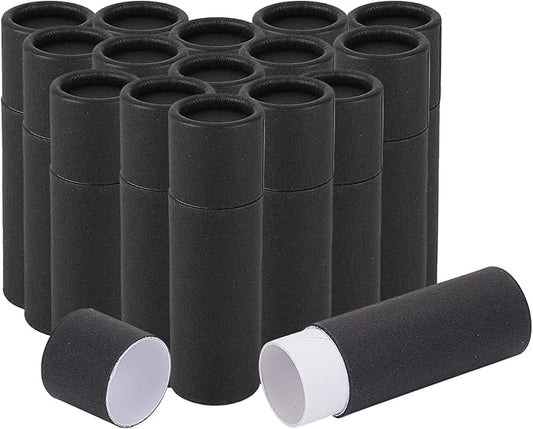 NICENEEDED 15 Pcs Paperboard Lip Balm Tubes, 0.4 Oz Kraft Paper Lipstick Tube, Cardboard Empty Deodorant Container Solid Perfume Tube Cosmetic Box for DIY Chapstick Deodorant Crayon