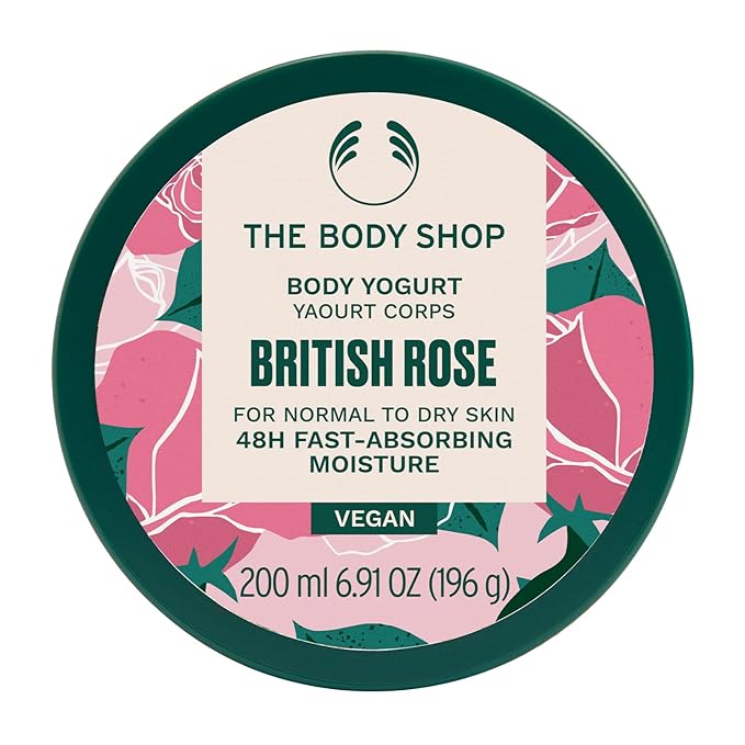The Body Shop British Rose Body Yogurt – Instantly Absorbing Hydration from Head to Toe – For Normal to Dry Skin – Vegan – 6.91 oz