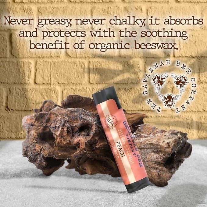 Savannah Bee Company Lip Balm - Lip Moisturizer for Chapped Lips - Hydrating Lip Balm with Pure Honey